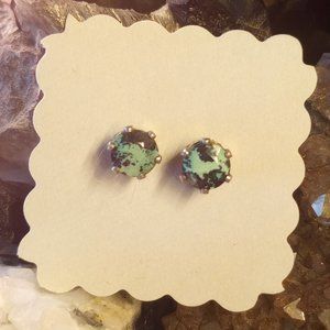 NWOT 6mm Shattuckite Sterling Silver Stud Earrings